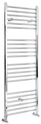 Milano Kent Chrome Straight Bar Heated Towel Rail - 1600mm x 400mm