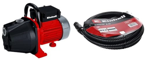 Einhell Bomba de agua de transvase eléctrica con cable - GT-E-WT-02 (230 V, 50 Hz, 600 W, capacidad de 3600 Litros hora + Manguera de aspiración, plástico, negro, 4 m
