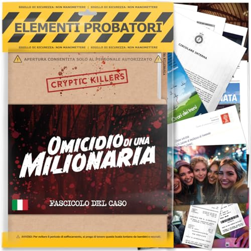 Cryptic Killers Detective gioco investigativo – Escape room gioco da tavolo – Un Mistero di omicidio e un Caso da risolvere italiano – Giochi da tavolo adulti 14+ - Omicidio di una milionaria