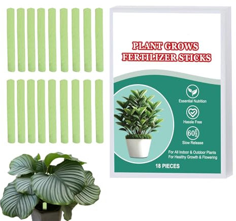 18 Plant Fertilizer Sticks, Plant Food Sticks, Fertilizer Spikes For Indoor Outdoor Plants, Plant Food Spikes, Plant Growth Fertilizer Nutrition Sticks for All Flowering And Foliage Houseplants