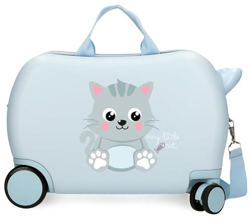 ROLL ROAD Happy Valise Rigide pour Enfant avec Fermeture à Combinaison latérale 4 Roues Bagage à Main fabriquée en ABS, Un matériau Rigide et léger., Chat, Talla única, Valise pour Enfant