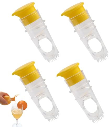 4 Juicer Au Citron Manuel, Presse Citron À Visser, Presse Agrumes Manuel, Presses Citrone Avec Ajutage, Portable Presses Citrone Jaune Outil De Cuisine