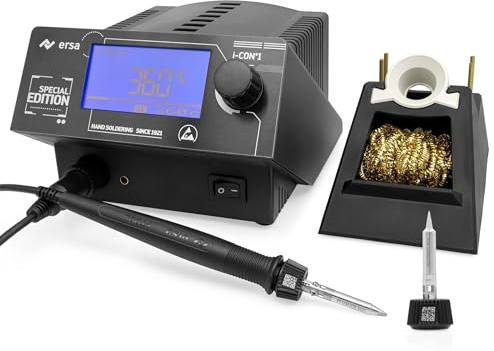 ERSA i-CON1 MK2 digitale 1-Kanal Industrie-Lötstation 50–450 °C mit 150 W i-TOOL MK2 Tip’n’Turn – antistatischer Spitzenwechsel – Special Edition mit 2 Lötspitzen - 0IC1105A00075