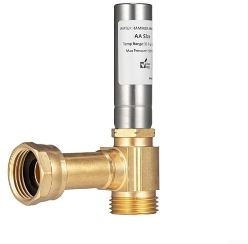 Water Hammer Arrestor 3/4 NH Thread Brass Pressure Reducer for Washing Machine Plumbing Noise Reduction