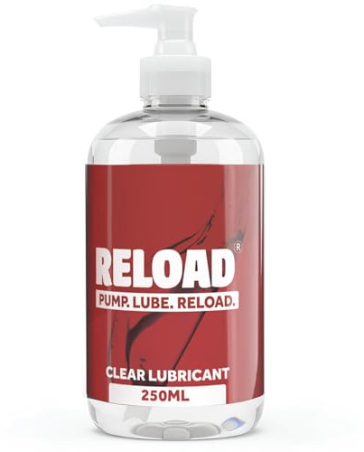 Reload Clear Lubricant, Lightweight Water Based Lube Formula, Silky Smooth Application, Long-Lasting No-Mess, Unscented, Easy-to-Use Pump Bottle, Paraben and Phthalate-Free, 250ml - Designed in the UK