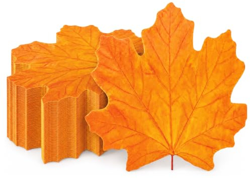 Lot de 50 Serviette Papier Automne, Serviettes Feuille D’Érable | Décoration Automne Interieur, Saisonnières Motif Feuilles d'Érable Decoration Automne de Cuisine