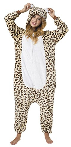 Katara 1744 - Costume Animale Pigiama intero Kigurumi Carnevale, Leopardo - Taglia L