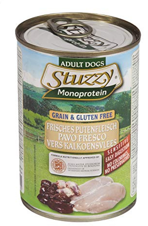 Stuzzy Comida Húmeda Natural para Perro Sabor Pavo - Paquete de 6 x 400 gr - Total: 2400 gr