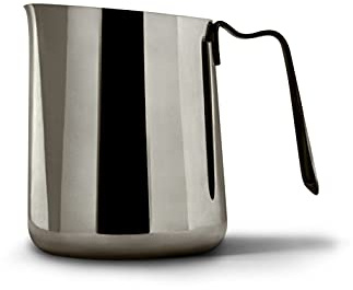 Fellow Eddy Steaming Pitcher - Milk Frother Pitcher with Fluted Spout, Premium Barista Tools for Precision Latte Art, 18/8 Stainless Steel, Graphite, 12oz Jug