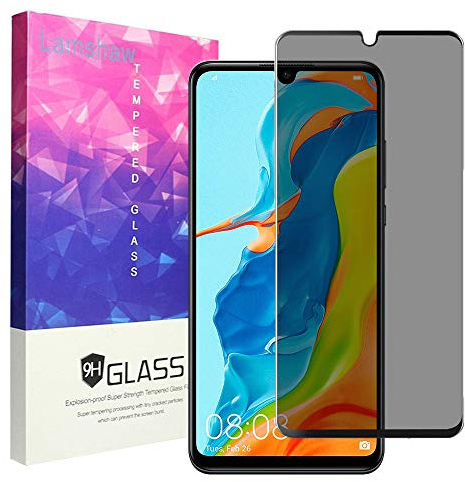 LvBu Blickschutzfolie für Huawei P30 Lite - Privacy Displayschutz mit 9H Härte - Anti-Spy Sichtschutzfolie mit Sichtschutz Filter - Blasenfrei (Schwarz)