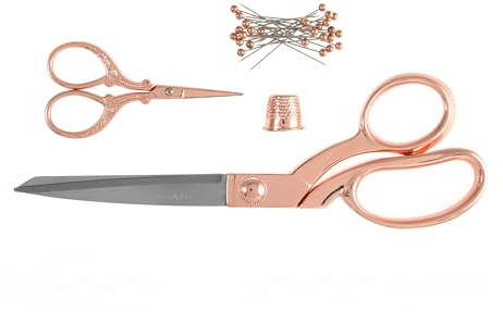 Milward Premium Scissor Gift Set - Includes Dressmaking Scissors, Embroidery Scissors, Thimble and Pins - Silver