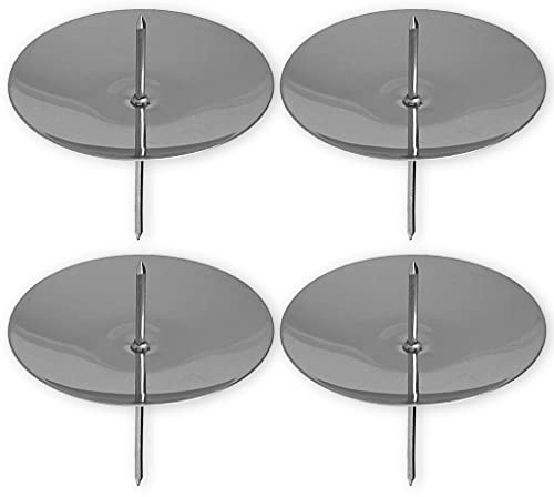 4-delat set ljusstake ljusstake ljustallrik för adventskrans av metall, adventsljushållare, ljusstift med stift (tallrikens diameter: 65 mm, silver)