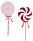 Toyland® Pack of 2 - Red & White Giant Sparkly Lollipop Christmas Tree Hanging Decorations (37cm)