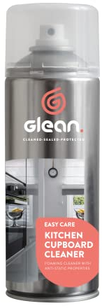 GLEAN Detergente per armadi da cucina | ANTISTATICO | Soluzione detergente schiumogena | Adatto a tutti i mobili laccati, laminati, lucidi o opachi | 400 ml