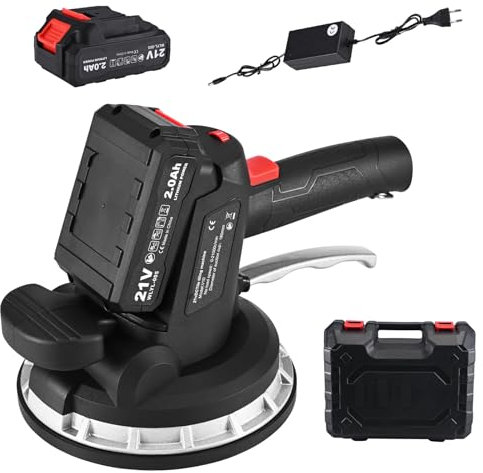 Yontwe 150KG Herramientas de vibración de azulejos - 0-26000 r/min 6 velocidades ajustable ventosa máquina de vibración de azulejos 1500mAh batería recargable herramienta de instalación de azulejos