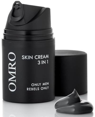OMRO Hautcreme 3in1 Gesichtscreme mit Magnesium, Zink, Vitaminen für Männer, erfrischende Feuchtigkeitscreme Anti-Aging, Creme für Gesicht, Körper, Hände, für Herren, 50 ml