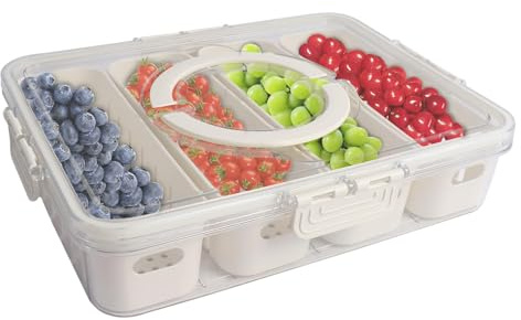 Gzsekken Fresh Food Storage Containers with Lids Airtight,Fridge Food Storage Containers Food Fresh Box with 4 Pack Removable Colander for Fruit Salad Vegetables BPA Free Clear Sealed Keeper