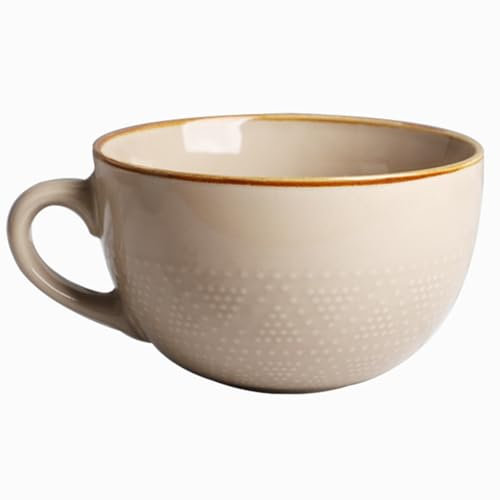 Arawat 700 ML Large Mugs Ceramic Cup with Handles Cute Coffee Cups Ceramic Tea Mugs with Spoon Coffee Tea Cereal Bowls Porcelain Large Mug Birthday Giant Soup Bowls with Handles