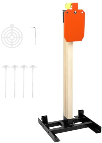 zylgscg AR500 3/8 inch Hostage Reactive Shooting Targets, 12'' x 7 Thick Steel Target Stand System with 2x4 Target Stand Kit(Orange)