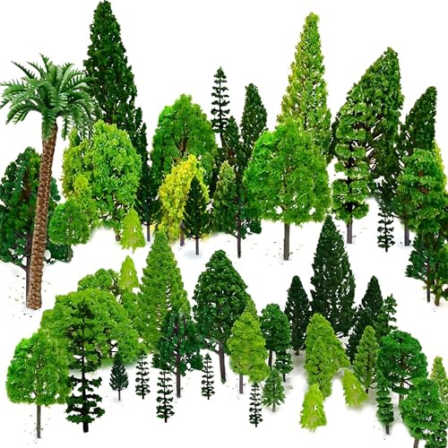 shirylzee Mixed Model Trees, Model Pine Trees, Diorama Materials Supplies, Mixed Miniature Trees, Landscape Tree Fake Mini Trees, Mini Tree for DIY Crafts, Building Model Scenery Landscape (30Pcs)