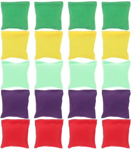 Alasum 20 Sacchetti di Fagioli per 5X5 CM Set 20 Pezzi Colorati Sacco da Lancio Gioco All’Aperto per Attività di Squadra e Divertimento