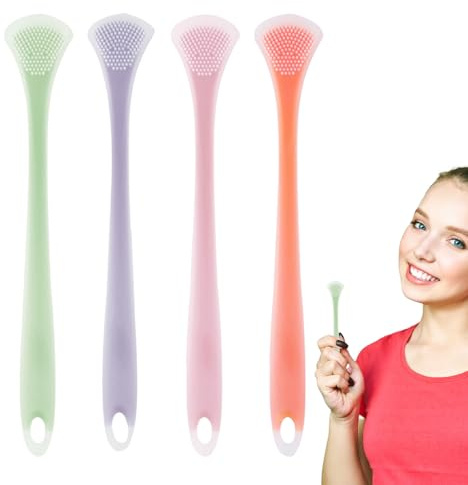 Mjuk tungborste, skrapverktyg, silikon tungrengörare med flexibel borst | tungskrapa, verktyg för andning med hygienisk design, vård för vuxna barn tonåringar