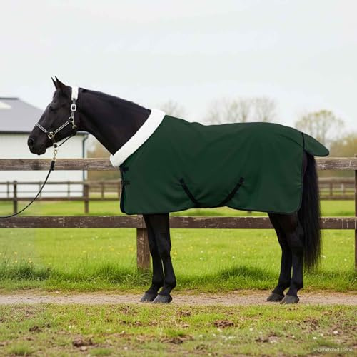 Nqyjm Manta para caballo, 75 cm, forro polar, transpirable y ligera, para entrenamiento, establo y transporte, color verde oscuro