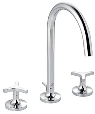 Kludi 201430539 Classic-201430539 Robinet d'évier 3 trous avec bec fixe Nova Fonte Deco-chrome 201430539 Gris