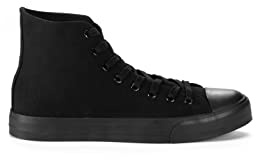 CULTZ Diamond Unisex Sneaker Damen Herren High Top Turnschuhe Black Mono 44
