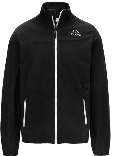 Kappa - Felpa con Zip, Uomo, Nero, Poliestere, Sportstyle, LOGO WIND, Taglia: L