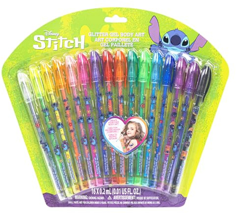 Stitch Coffret de 16 stylos à paillettes, couleurs vives et paillettes, à partir de 3 ans par Townley Girl
