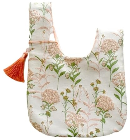 Sacs De Poignet Sac de poignet Portable for femmes, sac à poignée supérieure, sac à main brodé en Imitation soie, sac à cosmétiques avec nœud pompon, pochette for clé de téléphone Bon Pour Les Courses