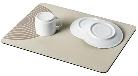 Wenko Tappeto drenante MOD. Dima Assorbente Arrotolabile per Cucina e lavelli in Gomma plastica con Terra diatomacea 40x30 cm Beige Nero
