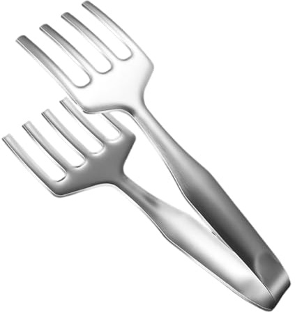 Pinzas para parrilla, pinzas de acero inoxidable para servir barbacoa, herramientas de cocina resistentes al calor, utensilios de cocina para carne, pescado, bufé, servir picnic al aire libre, camping
