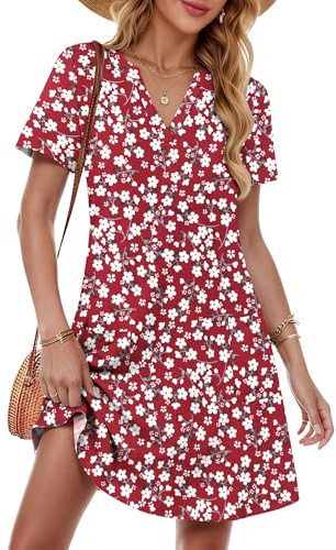 MOLERANI Womens Summer V Neck Short Sleeve Dresses