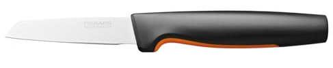 Fiskars Schälmesser, Functional Form, Gerade Klinge, Gesamtlänge: 20 cm, Japanischer Edelstahl/Kunststoff, 1057544, Schwarz / Orange