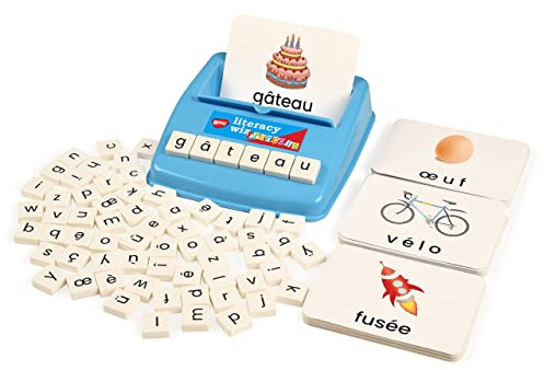 BOHS Juego divertido de alfabetización francesa – Palabras de vista inferior – 60 tarjetas flash – Juguetes educativos para aprendizaje de idiomas preescolares