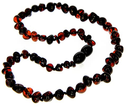 SilverAmber Jewellery Baltiskt bärnstenshalsband i konjak, körsbär, mix, honung, citron eller umbra, polerat och rått, handgjorda 100 % äkta bärnstenspärlor, premiumkvalitet, storlekar 33–70 cm, Amber