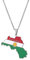 CECECOLEPansr Kurdistan Karte Flagge Anhänger Halskette Schmuck Charm Tropfen Glasur Karte Geometrische Hip Hop Paar Halskette Unisex Pullover Kette Für Damen Herren Geschenk,Silber,45Cm(17.7 Zoll)