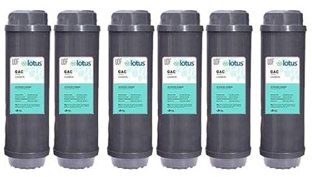 10 Aktivkohle GAC,Wasserfilter Kartusche für Umkehrosmose, 25,4 cm, (6)