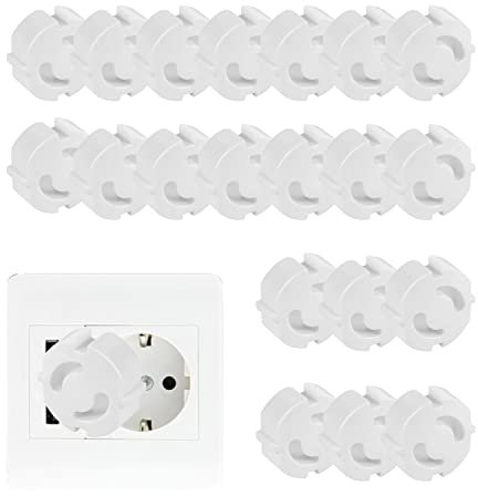 “Lot de 20 sécurités enfants pour prises et multiprises, avec mécanisme rotatif, verrouillage de sécurité pour bébés et enfants (tourner) (CZBHG-20)