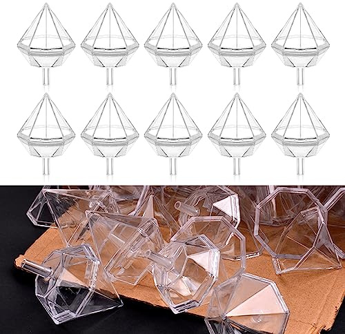 Aynaxcol 80Pcs Clear Chocolate Box Holder Plastic Diamond Chocolate Ball Bouquet Holder Flower Packaging Support Rack for Birthday Party