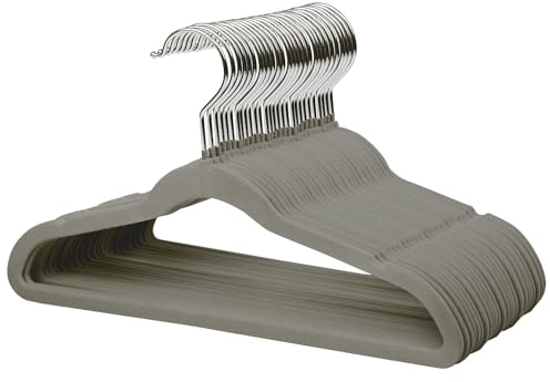 ManGotree Perchas de Terciopelo para Niños de 35 cm, Perchas Ultrafinas con Gancho Giratorio de 360°, Percha de Fieltro Antideslizantes para Jóvenes, Resistentes y Duraderas (Paquete de 32, Gris)