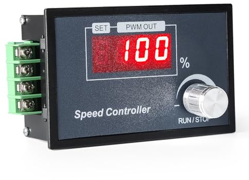 Jadeshay Variateur de Vitesse pour Moteur, Contrôleur de Vitesse de Moteur PWM DC 6-60V 12V 24V 36V 48V 30A Régulateur de Vitesse de Moteur Réglable avec Interrupteur D'Arrêt De Démarrage