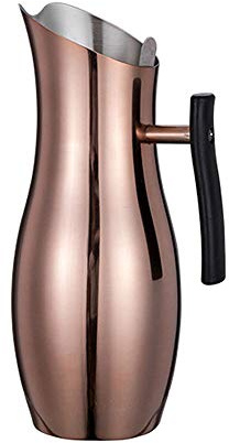 Pichet D'eau Cruche Théière De Carafe, Pot à Lait, 18/10 En Acier Inoxydable Pour Servir De L'eau, Des Jus De Fruits, Du Thé Glacé Et D'autres Boissons Froides (Or Rose,2L)