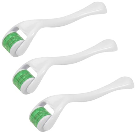 XFSRG 3 Pezzi Microneedling Viso Rullo Derma Roller con Microaghi in Titanio per Trattamenti Antirughe e Ringiovanimento della Pelle Adatto a Tutti i Tipi di Pelle