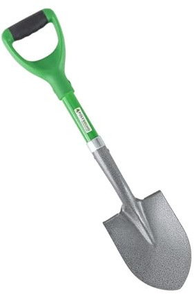 Heavy Duty Micro Garden Spade – Compact Metal Hand Shovel for Planting, Digging & Edging – Small D-Handle Landscaping Tool for Raised Beds, Tight Spaces & Potting – Reinforced Steel Digger