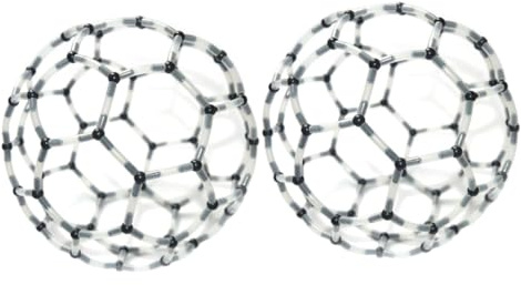 MOLUCKFU Kit de Construcción Molecular de Química C60 para Aprendices y Aficionados, Fácil de Montar, Desmontable, Plástico, 2 Juegos para Lecciones Educativas Científicas