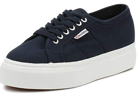 Superga Femme 2790acotw Linea Up And Down Chaussures de Gymnastique, Bleu Navy Fwhite F43, 41 EU