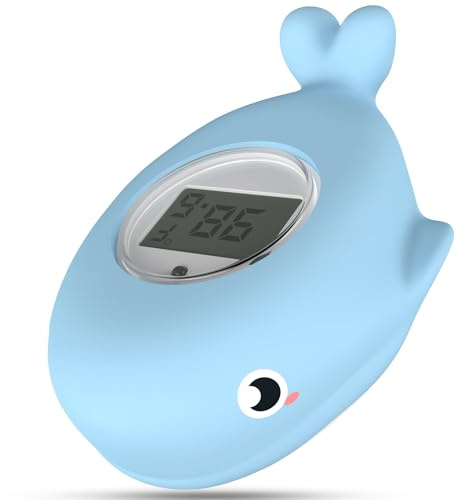 BabyElf Termometro da bagno per neonati, termometro per la stanza e il bagno, lettura rapida e precisa dell’acqua con allarme silenzioso, termometro galleggiante digitale per vasca da bagno